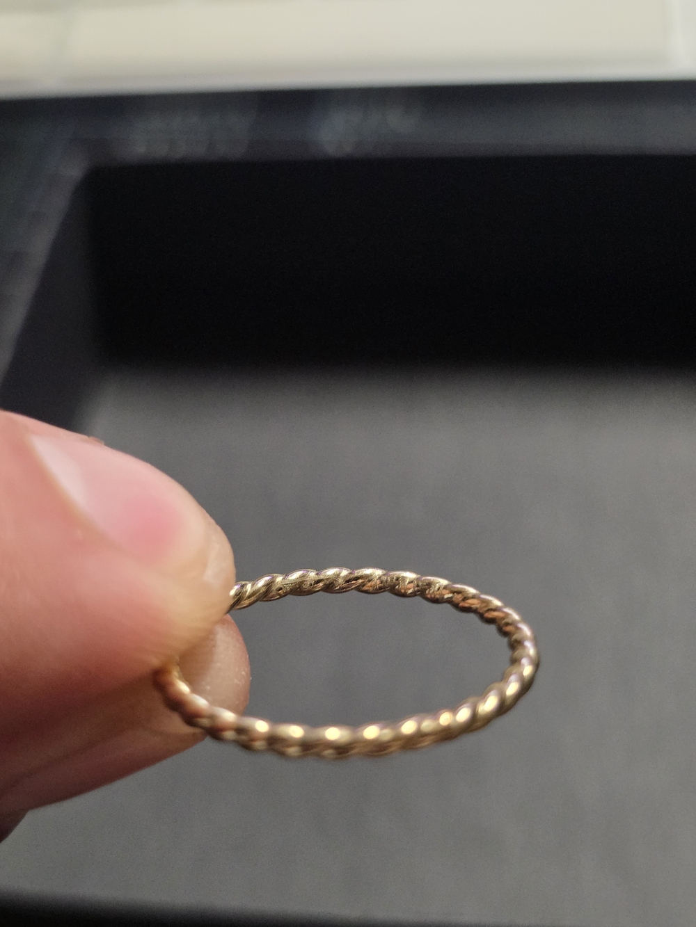 Classic 10K Gold Twisted Rope Stackable Ring - Picture 6 of 7
